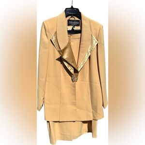 Women's Tan Jacket & Skirt Set